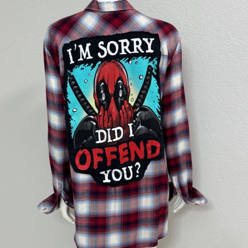 Deadpool Upcycled Gap/Pendleton Plaid Shacket - image 1
